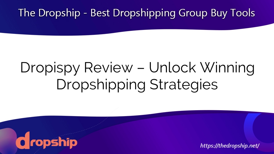 Dropispy Review – Unlock Winning Dropshipping Strategies